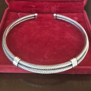 David Yurman 14k/SS Double Cable Necklace